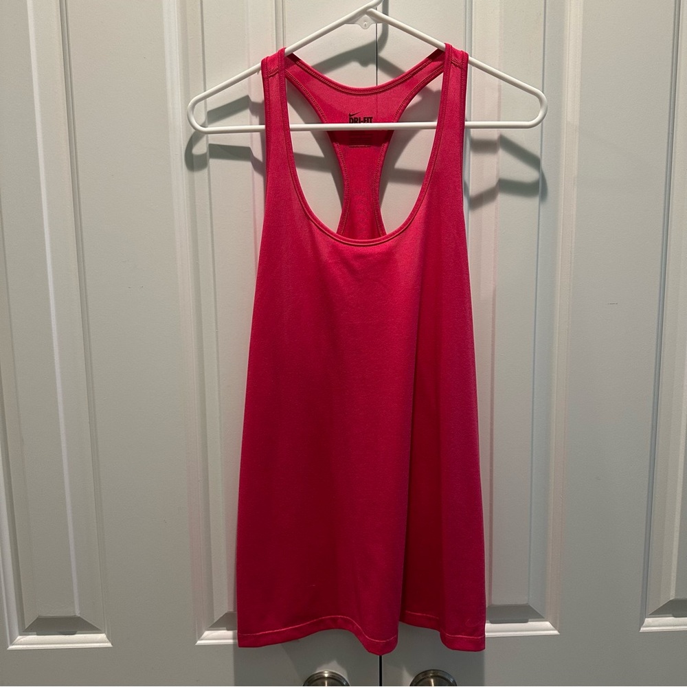 Nike Dri-Fit Slim Fit Bright Pink Athletic Tank Top L